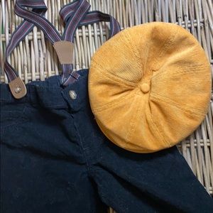 Suspender pants and hat